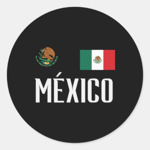 Mexico Vlag Mexicaanse Voetbal Fan Mannen Vrouwen Ronde Sticker