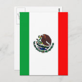 MEXICO-VLAG - NATIONALE MEXICAANSE VLAG BRIEFKAART (Voorkant / Achterkant)