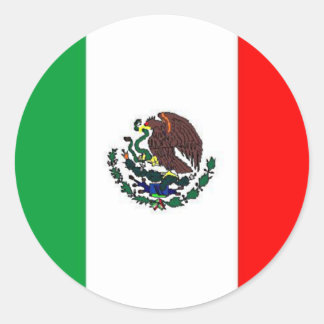 MEXICO-VLAG - NATIONALE MEXICAANSE VLAG RONDE STICKER