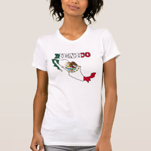 Mexico vlag op kaart t-shirt