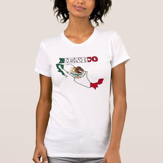 Mexico vlag op kaart t-shirt (Voorkant)