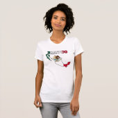 Mexico vlag op kaart t-shirt (Voorkant volledig)