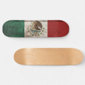 Mexico vlag op oude houten korrel persoonlijk skateboard (Horizontaal)