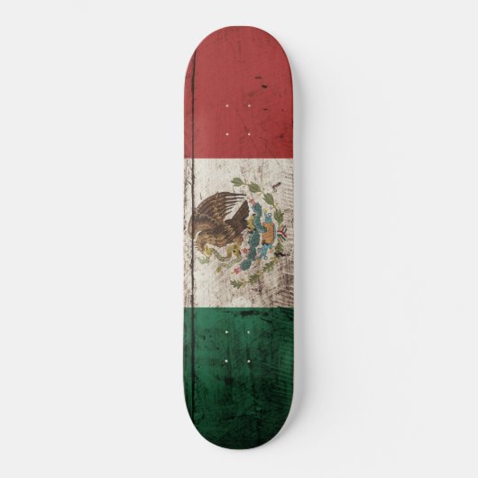 Mexico vlag op oude houten korrel persoonlijk skateboard (Voorkant)