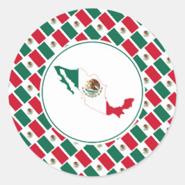 MEXICO-VLAG RONDE STICKER