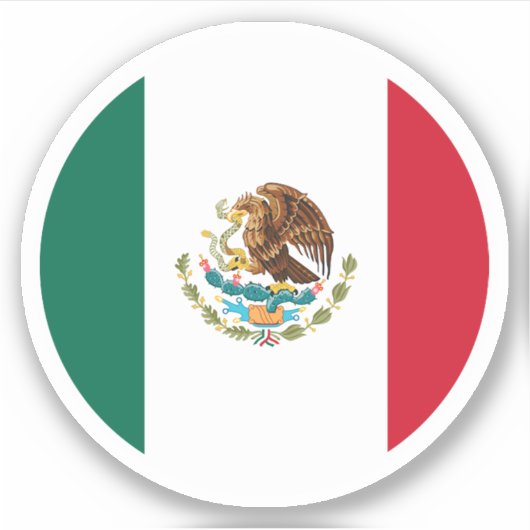 Mexico Vlag Ronde Sticker (Voorkant)