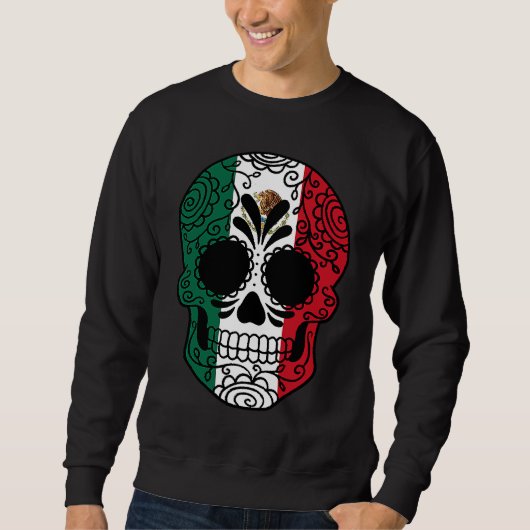 Mexico Vlag  Suiker Schedel Mexicaans Trui (Voorkant)