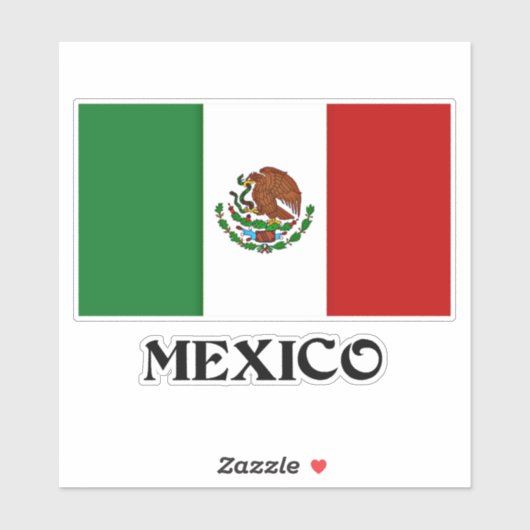 Mexico, vlag van Mexico, Sticker (Vel)