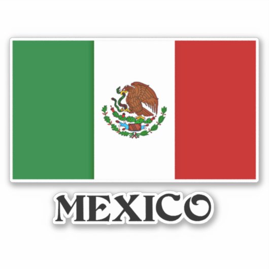 Mexico, vlag van Mexico, Sticker (Voorkant)
