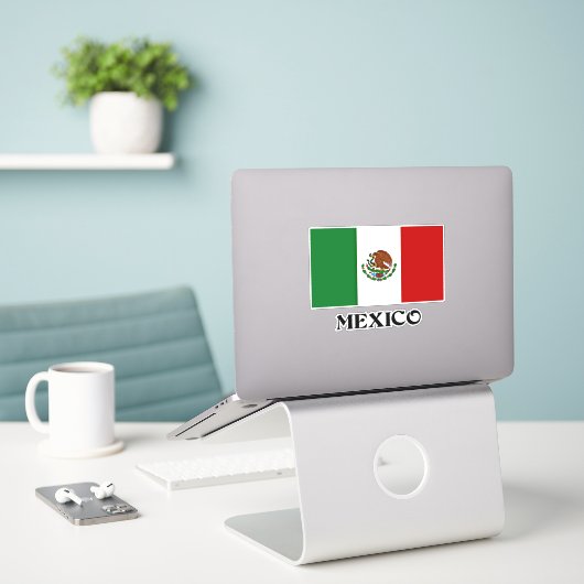 Mexico, vlag van Mexico, Sticker (Laptop op bureau)