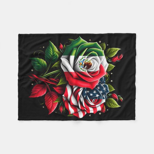 Mexico Vlag Verenigde Staten Mexicaanse Vlag Ameri Fleece Deken (Voorkant (Horizontaal))