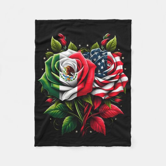 Mexico Vlag Verenigde Staten Mexicaanse Vlag Ameri Fleece Deken (Voorkant)