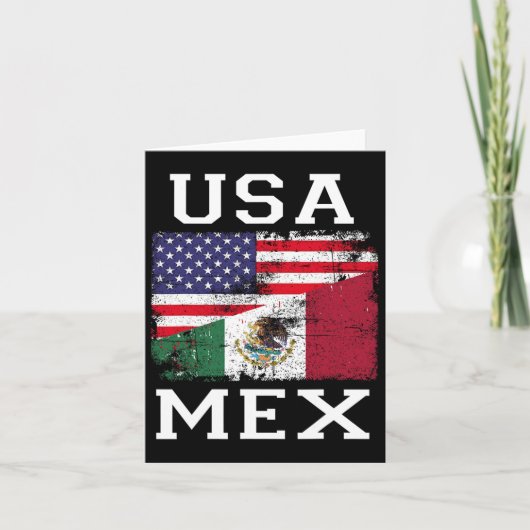 Mexico Vlag Verenigde Staten Patriottische Mexicaa Kaart (Voorkant)