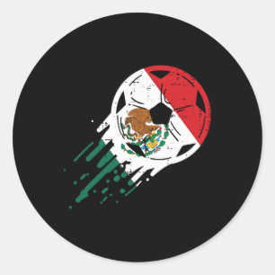 Mexico Vlag Voetbal Speler Mexicaanse Voetbal Fan Ronde Sticker