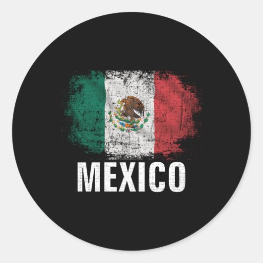 Mexico Vlag voor Mexicaans Ronde Sticker (Voorkant)