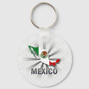 Mexico-vlaggenkaart 2.0 sleutelhanger