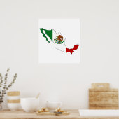 Mexico-vlaggenkaart, volledige grootte poster (Keuken)