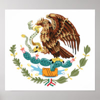 Mexico - Vlaggenmunt van het Poster van de Wapens