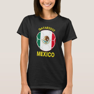 Mexico-Voetbal 2022 Nationaal Team voor de vlag va T-shirt