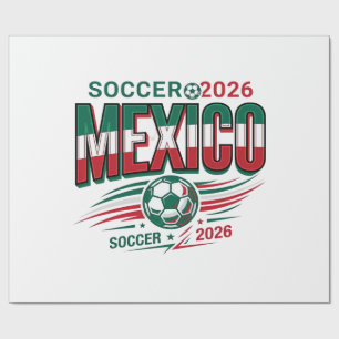 Mexico Voetbal 2026 Voetbal Vet Land Typografie  Cadeaupapier