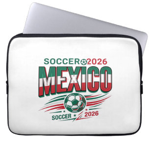 Mexico Voetbal 2026 Voetbal Vet Land Typografie  Laptop Sleeve