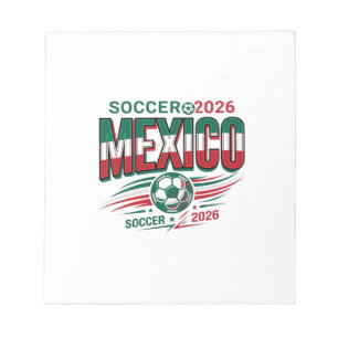 Mexico Voetbal 2026 Voetbal Vet Land Typografie  Notitieblok