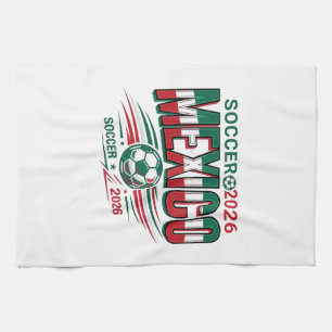 Mexico Voetbal 2026 Voetbal Vet Land Typografie Theedoek