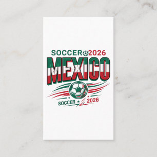 Mexico Voetbal 2026 Voetbal Vet Land Typografie  Visitekaartje