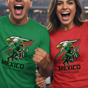 Mexico Voetbal Adelaar Dynamisch Nationale Trots K T-shirt
