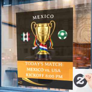Mexico Voetbal Draagbaar 2026 Wereldwijde Spelen Raamsticker