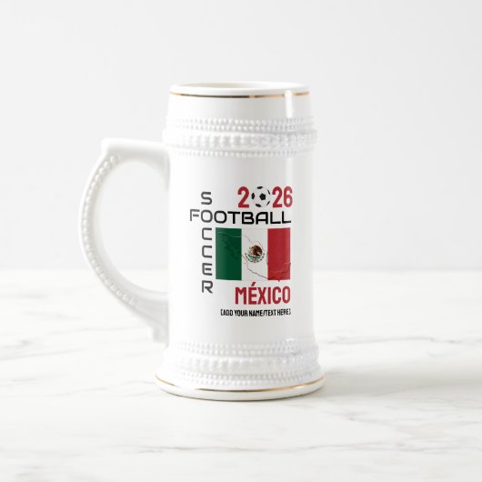 MEXICO Voetbal Football Custom 2026 ELK JAAR Bierpul (Links)