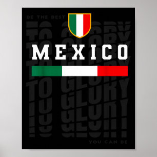 Mexico Voetbal Football Vlag Vintage Trui Fanatiek Poster