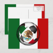 Mexico-Voetbal met achtergrond van vlaggenkleuren Briefkaart (Voorkant / Achterkant)