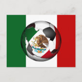 Mexico-Voetbal met achtergrond van vlaggenkleuren Briefkaart (Voorkant)