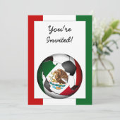 Mexico-Voetbal met achtergrond van vlaggenkleuren Kaart (Staand voorkant)