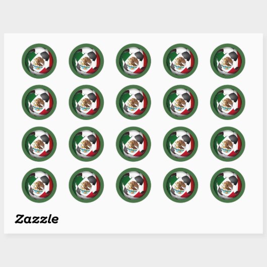 Mexico-Voetbal Ronde Sticker (Vel)