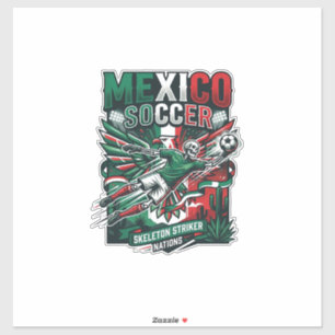 Mexico Voetbal Skelet Aanvaller Naties Premium Sp Sticker