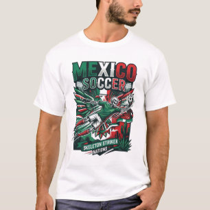 Mexico Voetbal Skelet Aanvaller Naties Premium Sp T-shirt