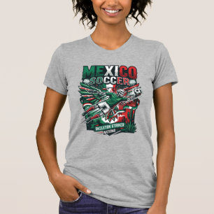 Mexico Voetbal Skelet Aanvaller Naties Premium Sp T-shirt