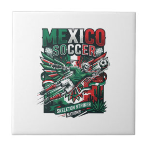 Mexico Voetbal Skelet Aanvaller Naties Premium Sp Tegeltje