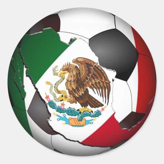 Mexico Voetbal Sport Ronde Sticker (Voorkant)