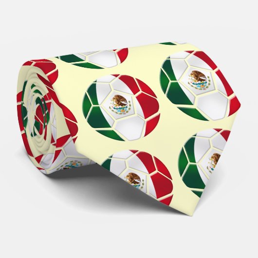 Mexico-voetbal - Vlag van Mexico-stropdas Stropdas (Opgerold)