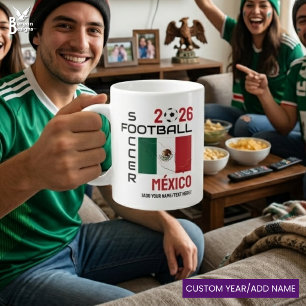 MEXICO Voetbal Voetbalmaat 2026 ELK JAAR Grote Koffiekop