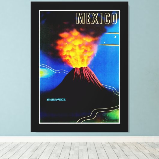 Mexico ~ Volcan Paricutin Canvas Afdruk (Insitu (Houten vloer))