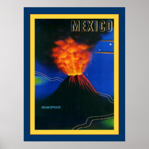 Mexico ~ Volcan Paricutin ~ Vintage Travel Poster