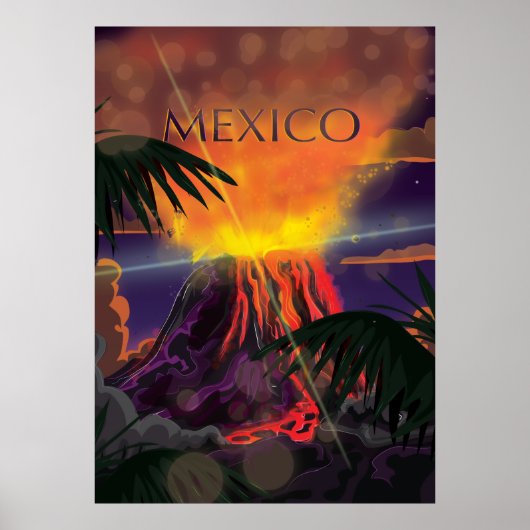 Mexico Volcano Travel Poster (Voorkant)