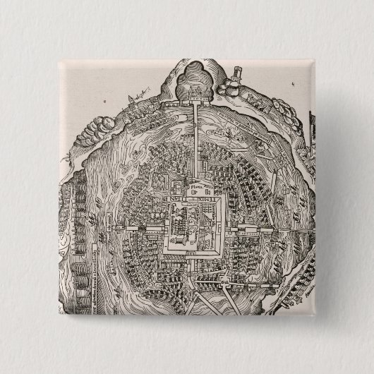 Mexico voor de overwinning vierkante button 5,1 cm (Voorkant)