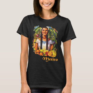 Mexico Vrouw met Vruchten Reis T-Shirt