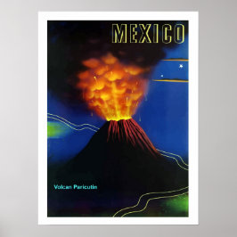 Mexico, vulkaanuitbarsting, Paricutin, vintage Poster