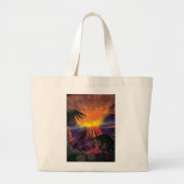 Mexico Vulkandreigingsposter Grote Tote Bag (Voorkant)